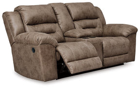 Stoneland Reclining Loveseat with Console Half Price Furniture