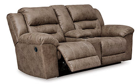 Stoneland Reclining Loveseat with Console Half Price Furniture
