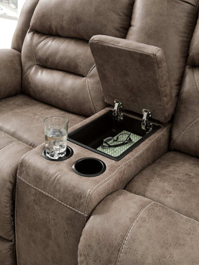 Stoneland Reclining Loveseat with Console Half Price Furniture