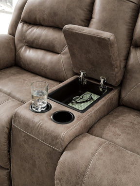 Stoneland Reclining Loveseat with Console Half Price Furniture