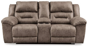 Stoneland Reclining Loveseat with Console Half Price Furniture