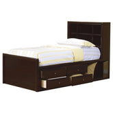 Phoenix Twin Bookcase Bed with Underbed Storage Cappuccino Half Price Furniture