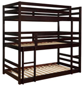 Sandler Twin Triple Bunk Bed Cappuccino  Half Price Furniture