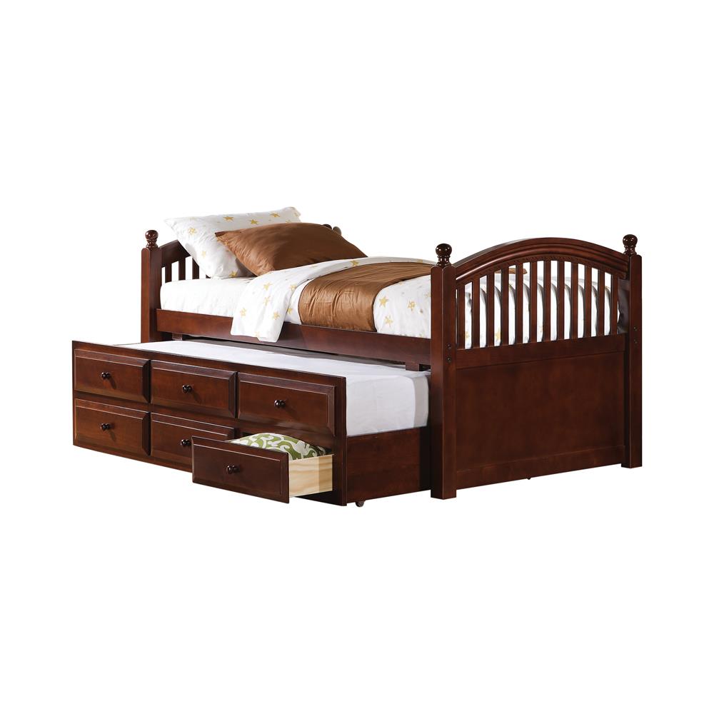 Norwood Twin Captain's Bed with Trundle and Drawers Chestnut  Half Price Furniture
