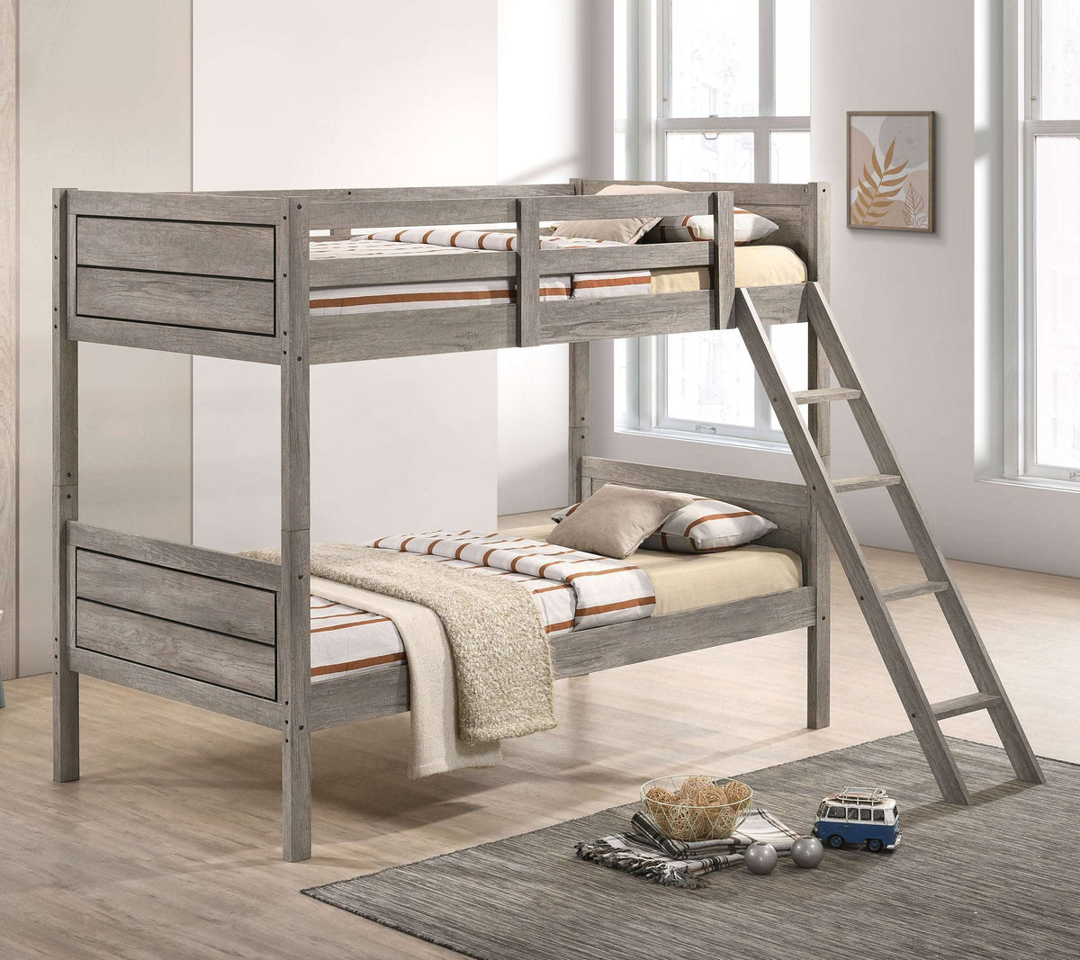 Ryder Bunk Bed Weathered Taupe Half Price Furniture