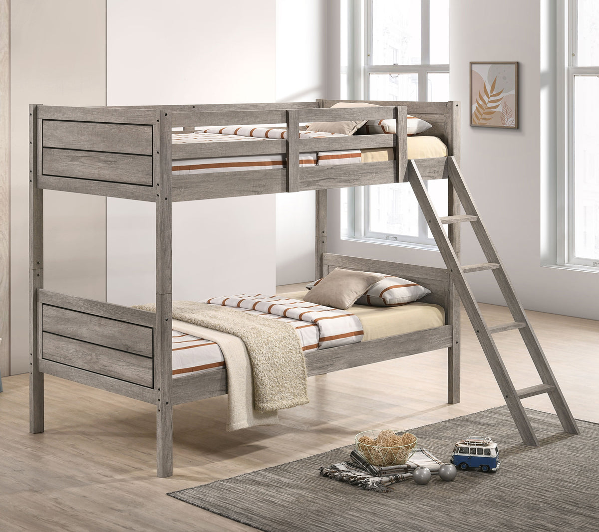 Ryder Bunk Bed Weathered Taupe  Half Price Furniture