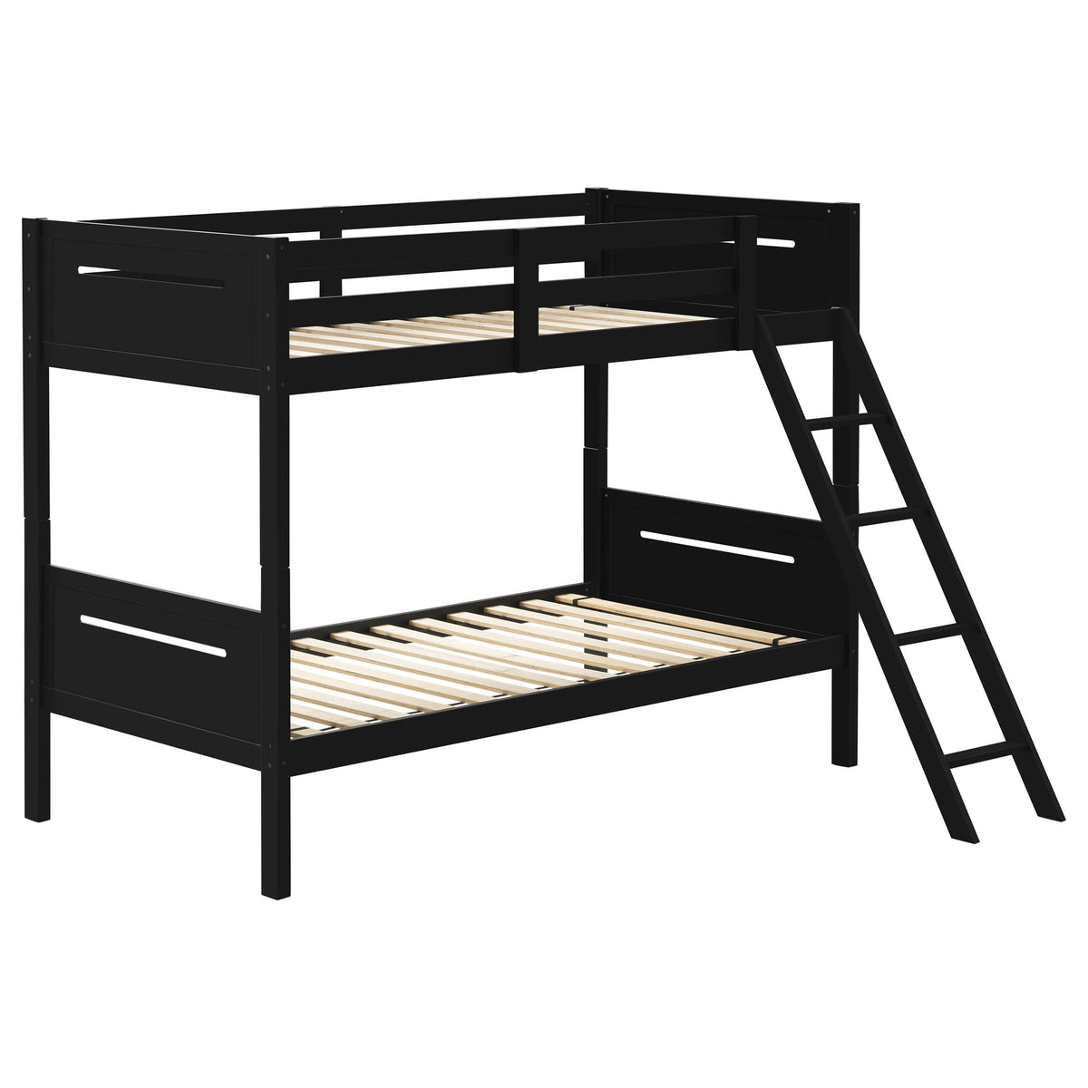 Littleton Twin Over Twin Bunk Bed Black  Half Price Furniture