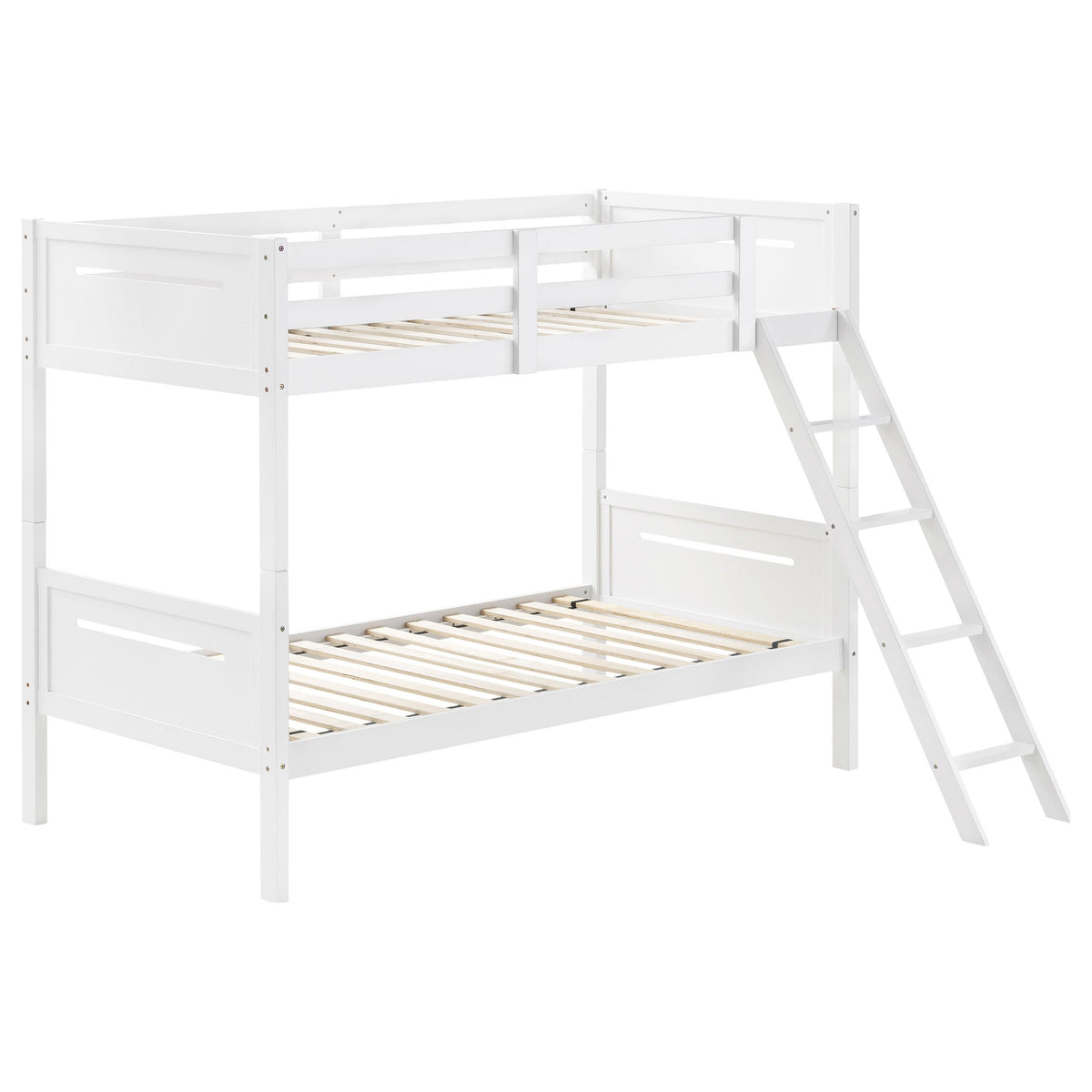 Littleton Twin Over Twin Bunk Bed White  Half Price Furniture