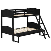 Arlo Twin Over Full Bunk Bed with Ladder Black Arlo Twin Over Full Bunk Bed with Ladder Black Half Price Furniture