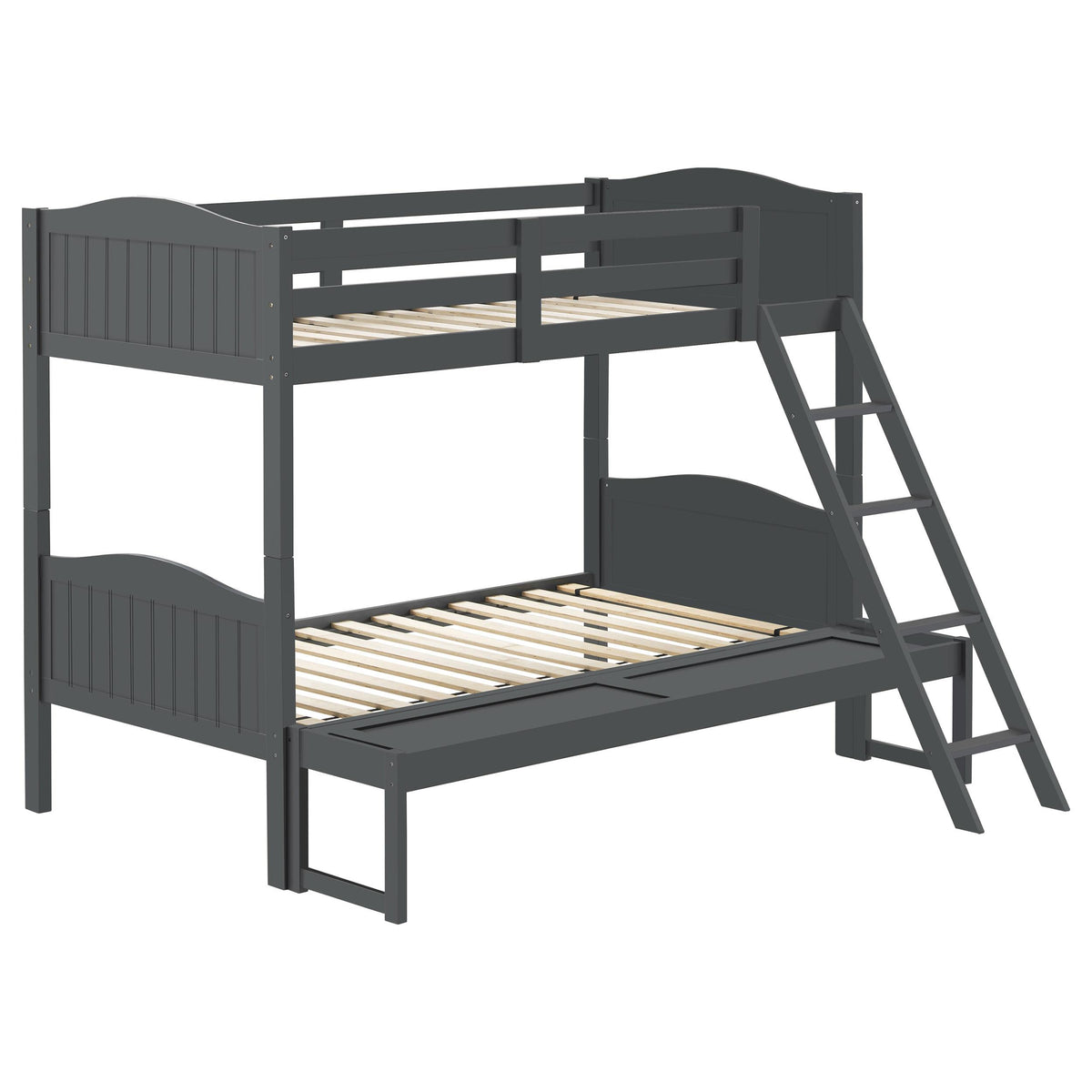 Arlo Twin Over Full Bunk Bed with Ladder Grey  Half Price Furniture