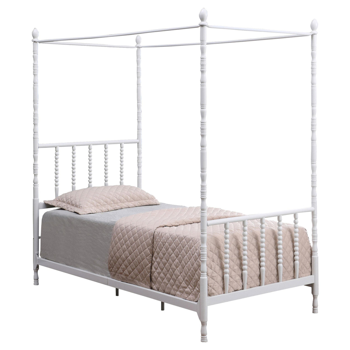 Betony Twin Canopy Bed White  Las Vegas Furniture Stores