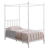 Betony Twin Canopy Bed White Betony Twin Canopy Bed White Half Price Furniture