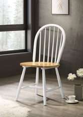 Cinder Windsor Side Chairs Natural Brown and White (Set of 4) Half Price Furniture