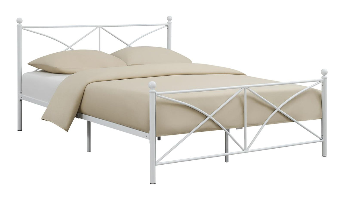 Hart Queen Platform Bed White  Half Price Furniture