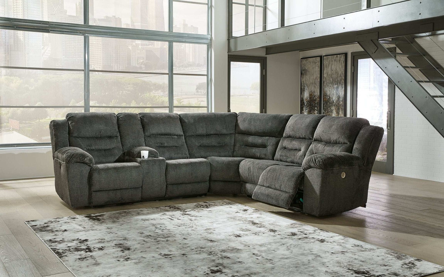 Nettington Power Reclining Sectional Half Price Furniture