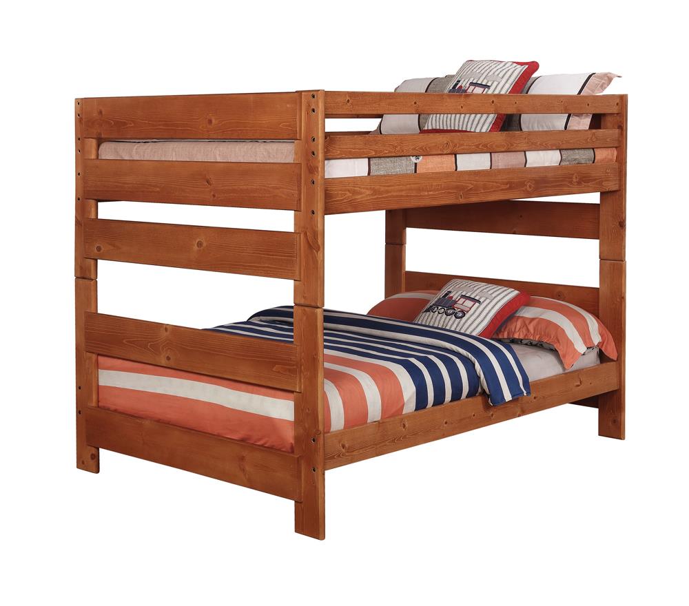 Wrangle Hill Full Over Full Bunk Bed Amber Wash  Half Price Furniture