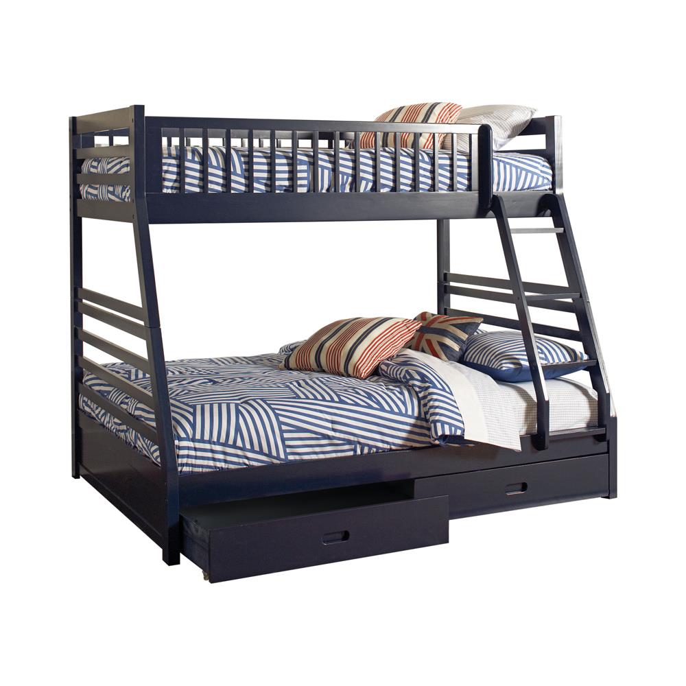 Ashton Twin Over Full 2-drawer Bunk Bed Navy Blue  Half Price Furniture