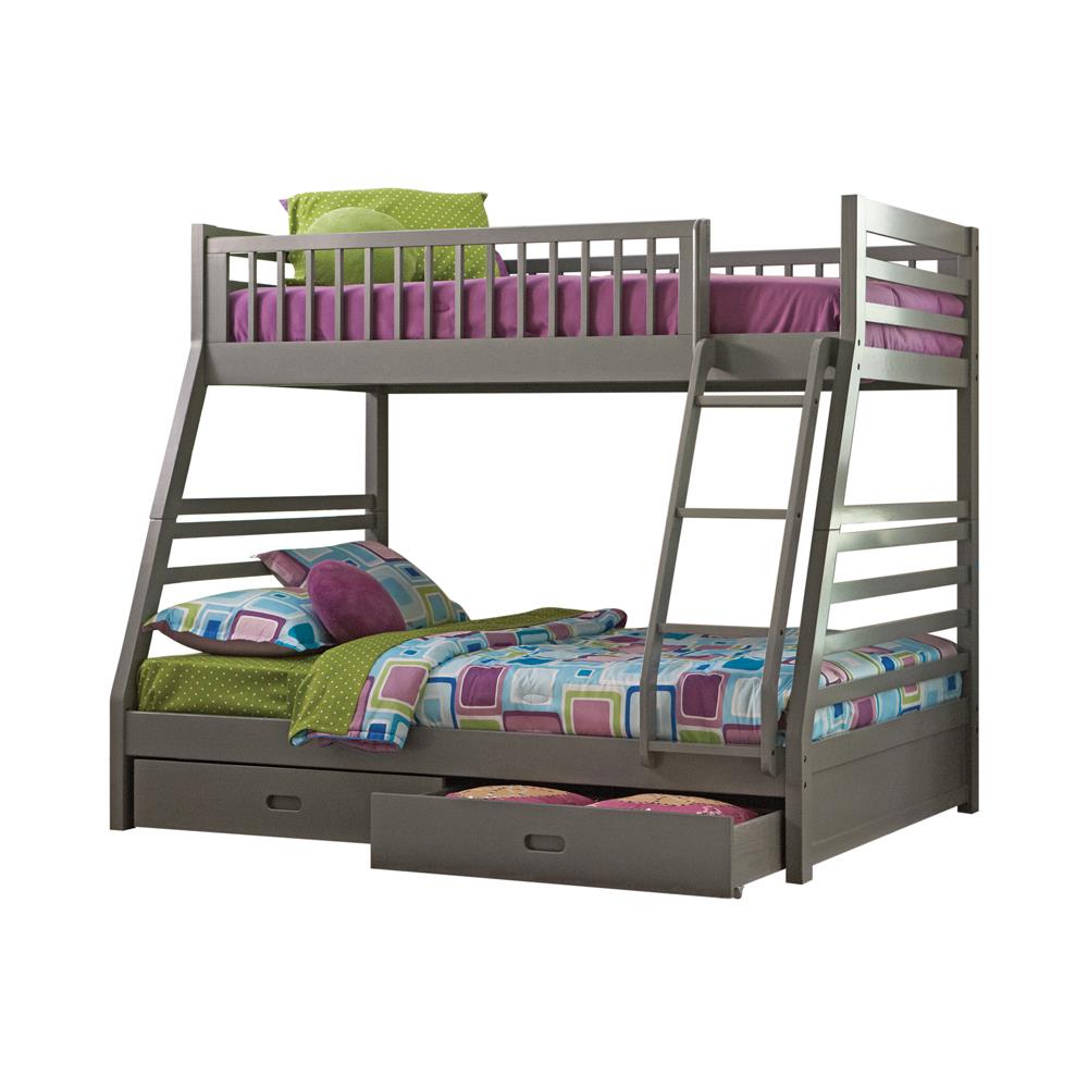 Ashton Twin Over Full Bunk 2-drawer Bed Grey  Half Price Furniture
