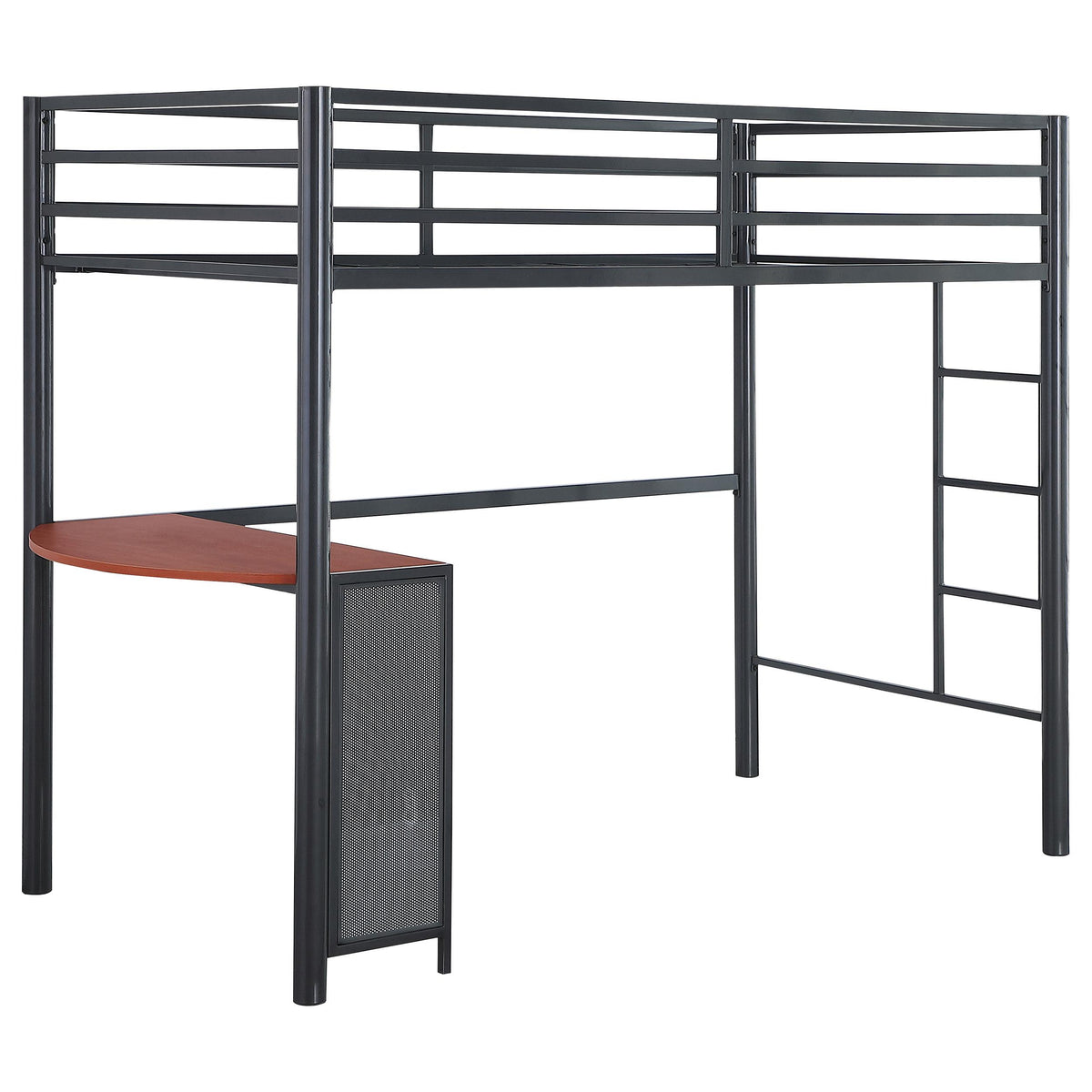 Fisher Twin Workstation Loft Bed Gunmetal  Las Vegas Furniture Stores