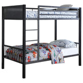 Meyers Twin Over Twin Metal Bunk Bed Black and Gunmetal Half Price Furniture