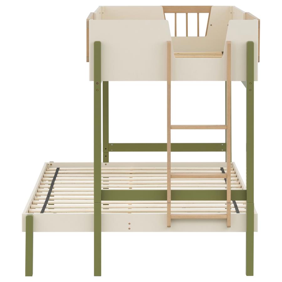 Evren twin over full bunk bed with trundle tri-tone