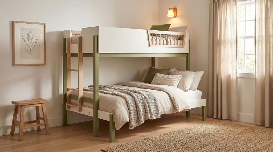 Evren twin over full bunk bed tri-tone