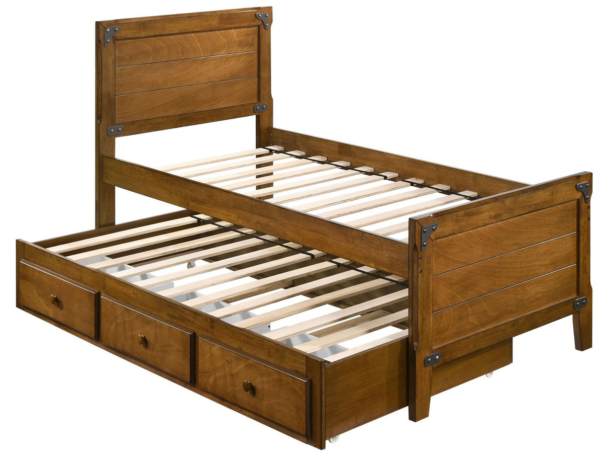 Granger Twin Captain's Bed with Trundle Rustic Honey Granger Twin Captain's Bed with Trundle Rustic Honey Half Price Furniture