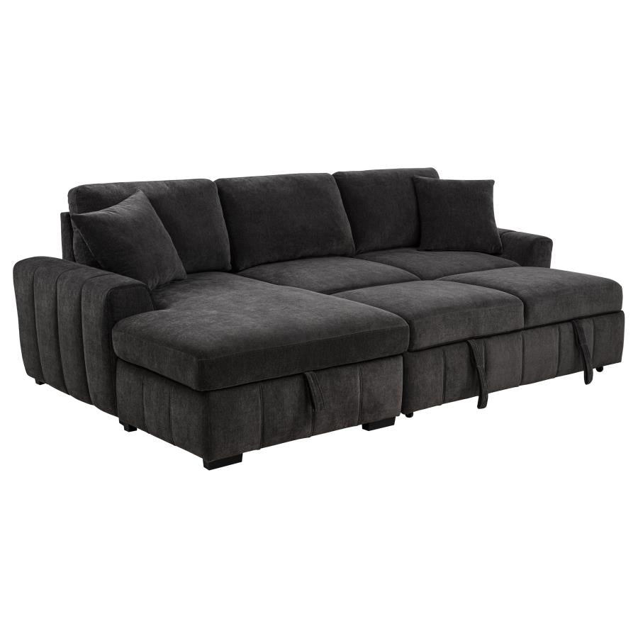 Pastrana Upholstered Sleeper Sectional Sofa LAF Chaise Grey
