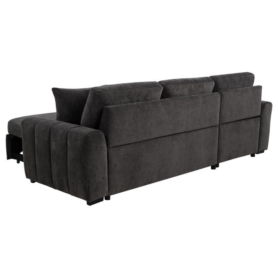Pastrana Upholstered Sleeper Sectional Sofa LAF Chaise Grey