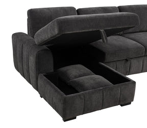 Pastrana Upholstered Sleeper Sectional Sofa LAF Chaise Grey