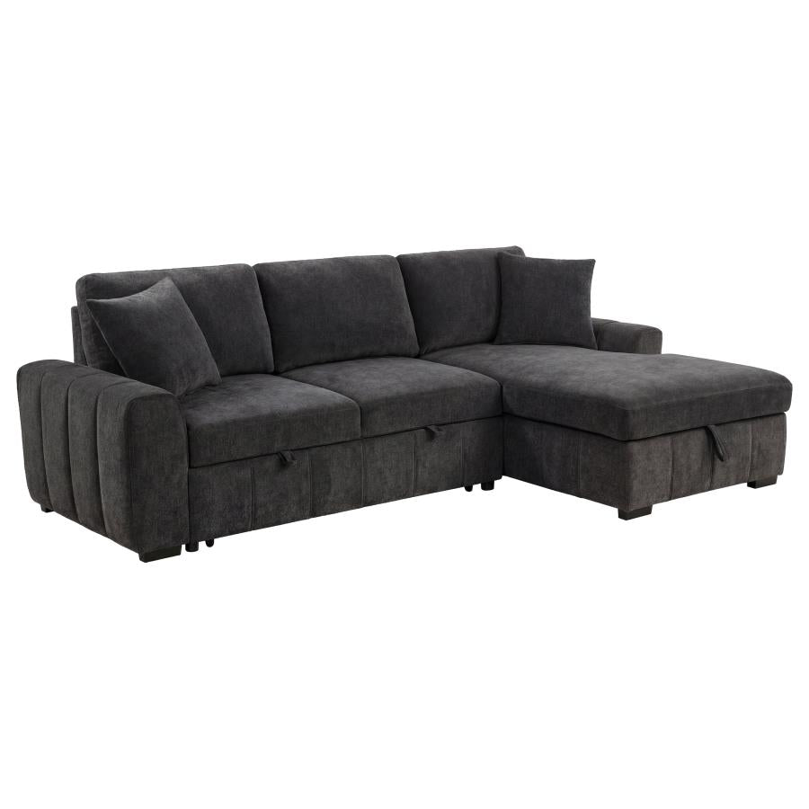 Pastrana Upholstered Sleeper Sectional Sofa RAF Chaise Grey