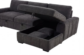 Pastrana Upholstered Sleeper Sectional Sofa RAF Chaise Grey