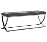 Walton Rectangle Upholstered Tufted Bench Black Half Price Furniture