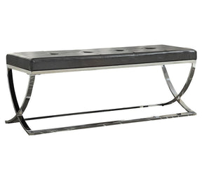 Walton Rectangle Upholstered Tufted Bench Black Half Price Furniture