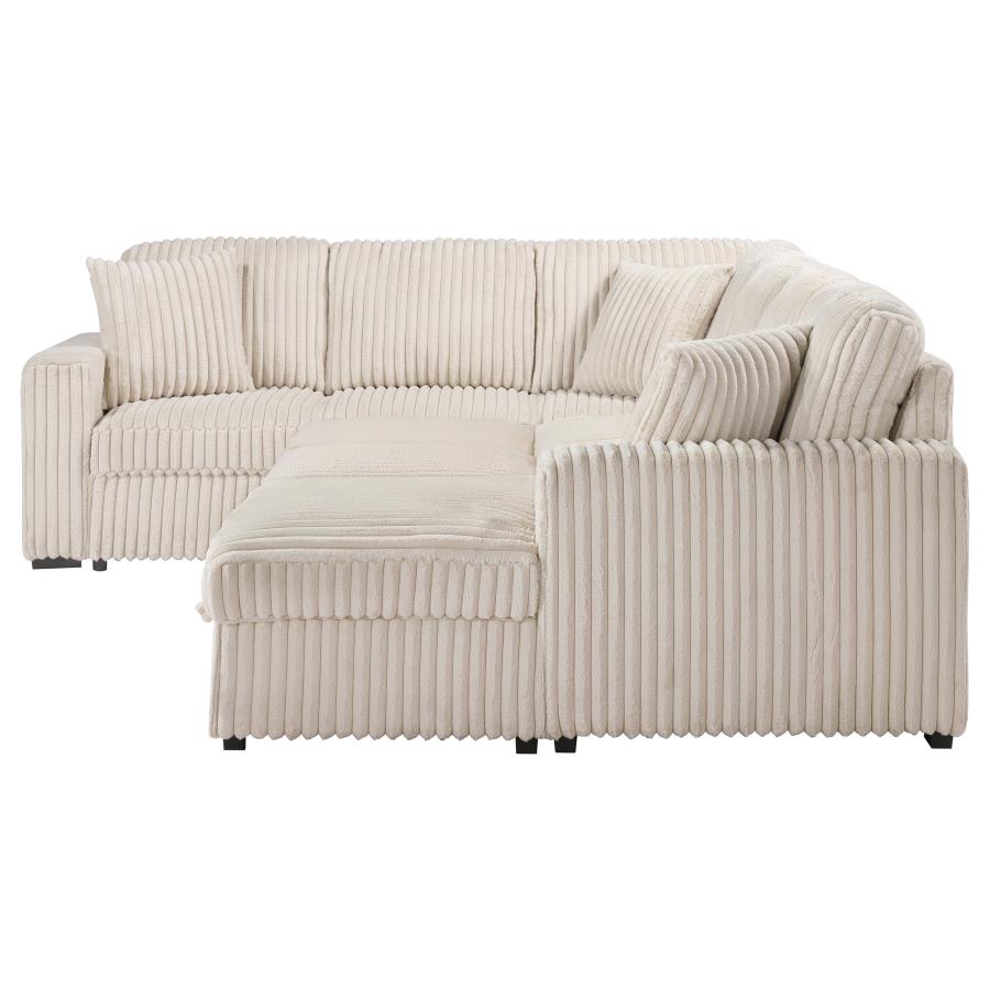 Devonshire Sleeper Sectional Sofa with Storage Chaise Camel