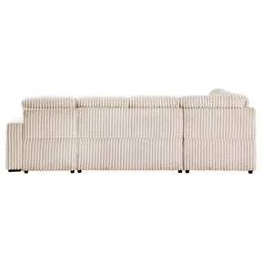 Devonshire Sleeper Sectional Sofa with Storage Chaise Camel
