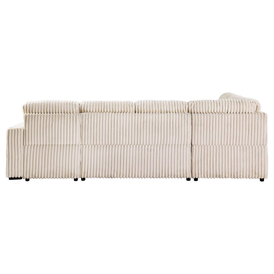 Devonshire Sleeper Sectional Sofa with Storage Chaise Camel