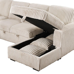Devonshire Sleeper Sectional Sofa with Storage Chaise Camel