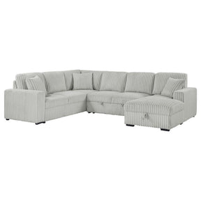 Devonshire Sleeper Sectional Sofa with Storage Chaise Grey
