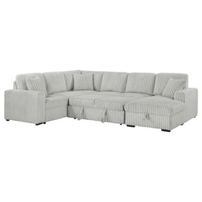 Devonshire Sleeper Sectional Sofa with Storage Chaise Grey