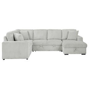 Devonshire Sleeper Sectional Sofa with Storage Chaise Grey