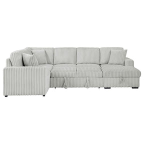 Devonshire Sleeper Sectional Sofa with Storage Chaise Grey