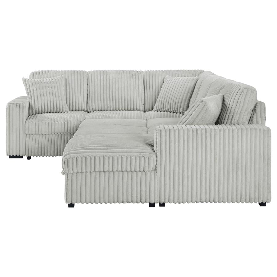 Devonshire Sleeper Sectional Sofa with Storage Chaise Grey