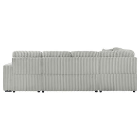 Devonshire Sleeper Sectional Sofa with Storage Chaise Grey