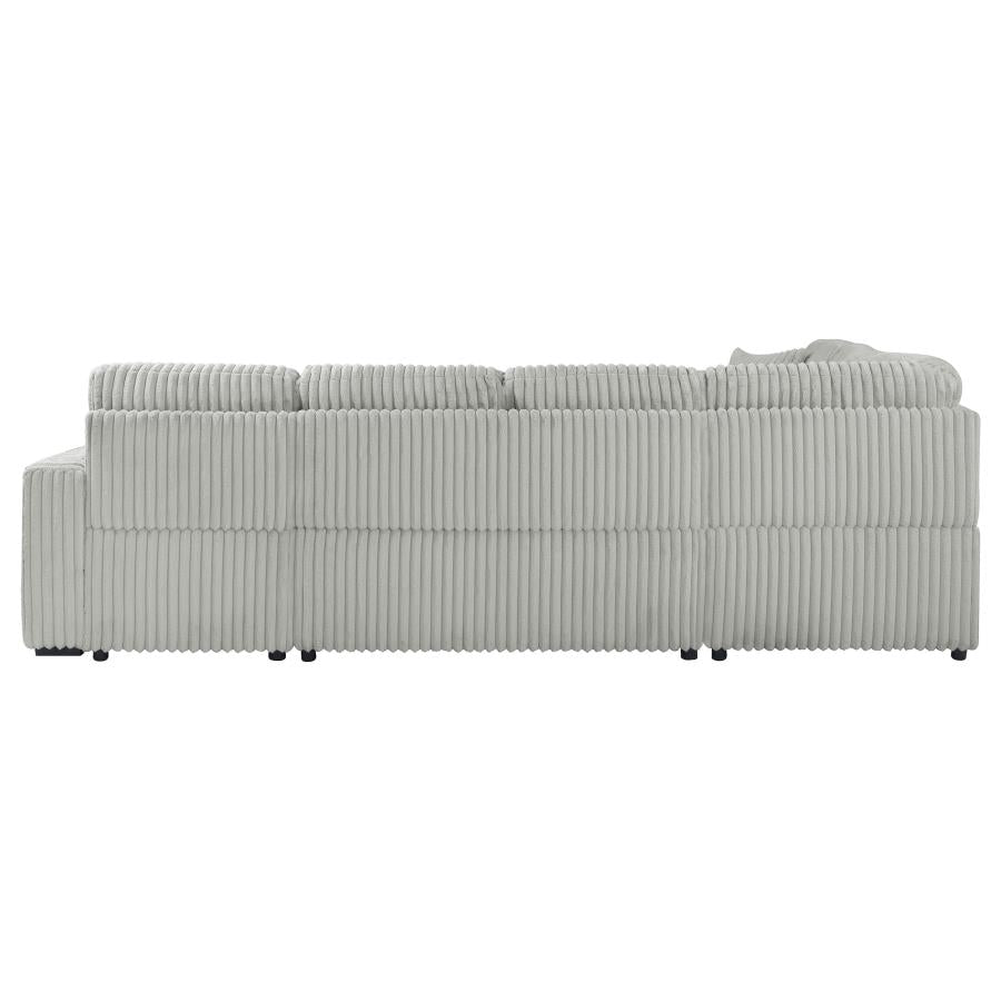 Devonshire Sleeper Sectional Sofa with Storage Chaise Grey