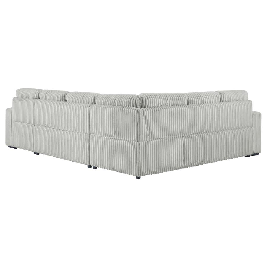 Devonshire Sleeper Sectional Sofa with Storage Chaise Grey