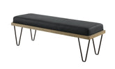 Chad Upholstered Bench with Hairpin Legs Dark Blue  Half Price Furniture