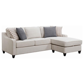 McLoughlin Upholstered Sloped Arm Sectional Sofa Platinum