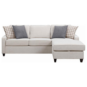 McLoughlin Upholstered Sloped Arm Sectional Sofa Platinum