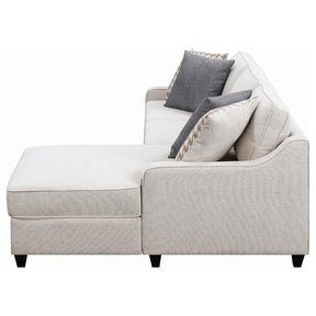 McLoughlin Upholstered Sloped Arm Sectional Sofa Platinum